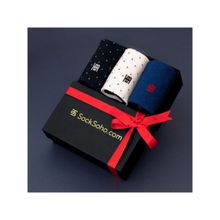 SockSoho Dapper Crew Socks Giftbox, Pack Of 3 - Multi-Color (Free Size)