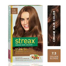 Streax Cream Hair Colour, 100% Grey Coverage, No Ammonia, 7.3 Golden Blonde