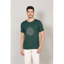 Selfusion Men'S Teal Green Math Graphic Printed Slim Fit T-Shirt