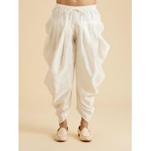 Manyavar Cream Satin Patiala for Men