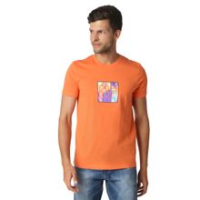 Being Human Men Orange Printed T-Shirt