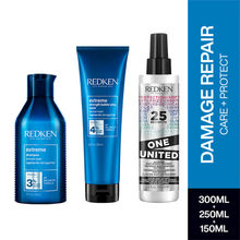 Redken Anti Breakage & Hair Protect Combo - Extreme Shampoo, Mask & One United Leave-In Treatment