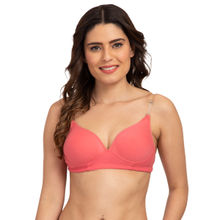 Tweens Back-Transparent T-Shirt Bra - Coral