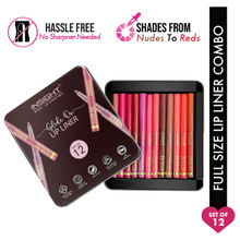 Insight Cosmetics Glide On Lip Liner, Intense Pigment, Long Wear Matte Lip Formula - Set Of 12