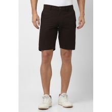 Van Heusen Men Brown Cotton Blend Solid Shorts