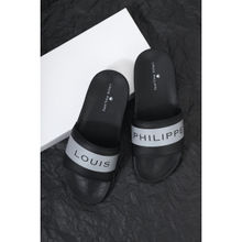 Louis Philippe Graphic Black Flip Flops