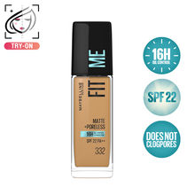 Maybelline New York Fit Me Matte+Poreless 16H Oil Control Foundation with SPF 22- 332 Golden Caramel