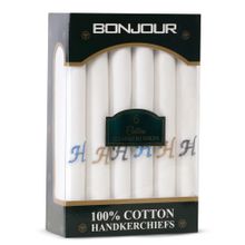 Bonjour Men's White Cotton Handkerchief With Alphabet H Initial (Pack of 6)