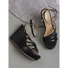 Truffle Collection Black Solid Heels