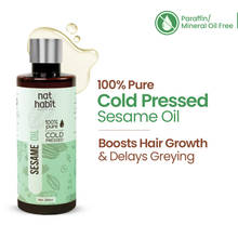 Nat Habit 100% Pure Cold Pressed White Sesame Til Seed Oil, Skin Hair Body Moisturizer & Vitamin E