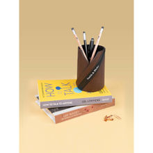 Smith & Blake Brown Faux Leather Desk Accessories Pen Stand