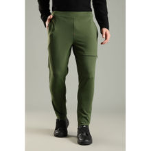 DOMIN8 Men's Green Super Stretchy Workleisure Trackpant