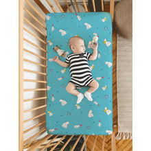 Rabitat Blue Flat Crib Sheet So The Adventure Begins