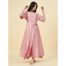 The Kaftan Company Blush Pink Satin Elegance Nightdress with Cover-Up (Set of 2)