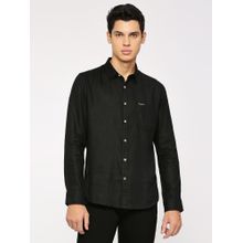 Pepe Jeans Black Patch Pocket Full Sleeves Shirt
