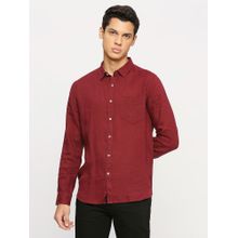 Pepe Jeans Red Patch Pocket Full Sleeves Shirt