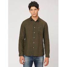 Pepe Jeans Olive Patch Pocket Full Sleeves Shirt
