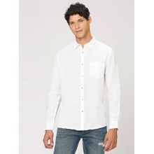 Pepe Jeans White Patch Pocket Full Sleeves Shirt