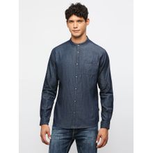 Pepe Jeans Blue Solid Slim Fit Denim Shirt