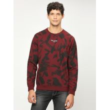 Pepe Jeans Burgundy All Over Printed Sweatshirt