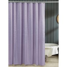 OBSESSIONS Polyester Waterproof Striped Shower Curtain with 12 Hooks, Grey
