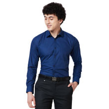 Park Avenue Slim Solid Navy Blue Formal Shirt