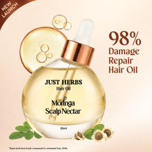 Just Herbs Hair Oil Moringa Scalp Nectar 99% Active Oil Infused Silicone Free, Paraben Free