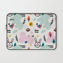 Crazy Corner Multicolor Bunny Printed Laptop Sleeve