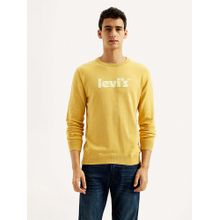 Levi's Mens Brand Logo Yellow Crew Neck Sweater