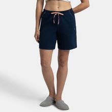 Jockey RX72 Women Super Combed Cotton Relaxed Fit Sleep Shorts - Classic Navy