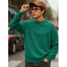 Bewakoof Men's Green Oversized Sweater