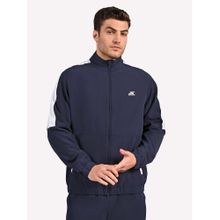 SKECHERS Men Colorblock Navy Blue Jacket