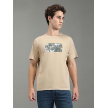 Pepe Jeans Men Beige Graphic Short Sleeves T-Shirts