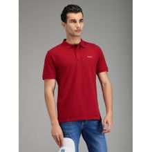 Pepe Jeans Red Solid Men Short Sleeve Polo T-shirt