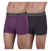 FREECULTR Men's Anti-Microbial Air-Soft Micromodal Underwear Trunk, Pack of 2 - Multi-Color