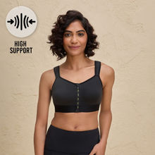 Nykd By Nykaa Full Coverage Front Open High Impact Posture Correcting Sports Bra NYK907 Jet Black