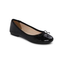 Mode By Red Tape Solid Black Ballerinas