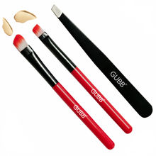 GUBB Soft Bristle Round Eye Shadow Brush and Slant Eye Shadow Brush 2with Slant Tip Tweezer