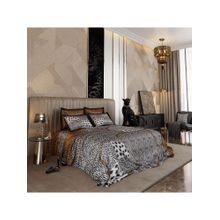 Stoa Paris Untamed Enrich Cotton Primal Elegance Printed Super King Bed Sheet with 4 Pillow Covers