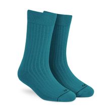 Dynamocks Solid Crew Men & Women Crew Length Socks - Blue (Free Size)