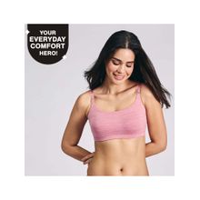 Nykd By Nykaa Easy Breezy Breathe Cotton Non-Padded Non-Wired Slip On Bra NYB430 Blush Slub