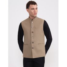 Greenfibre Men's Solid Khaki Nehru Jacket