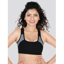 Dermawear SB-1101 Padded Non-Wired Sports Bra - Black Grey
