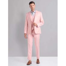 AD By Arvind Men Pink Solid Blazer with Pant and Reversible Waistcoat