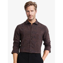 Rare Rabbit Men Maroon Printed Casual Shirt