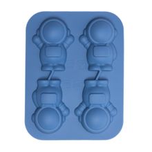 NATURALLY YOURS Silicone Astronaut Ice Ball Tray 170 X 132 X 47 Mm Clear Lid Blue Bottom