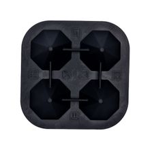 NATURALLY YOURS Silicone 4 Cube Diamond Ice Ball Tray 135 X 135 X 55 Mm Clear Lid Black Bottom