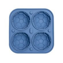 NATURALLY YOURS Silicone Football Ice Ball Tray 143 X 143 X 64 Mm Clear Lid Blue Bottom