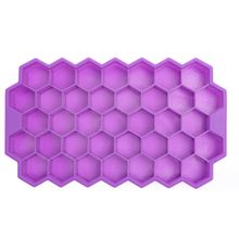 NATURALLY YOURS Silicone 37 Cavity Honeycomb Ice Tray 208 X 122 X 22 Mm Purple Bottom