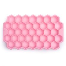 NATURALLY YOURS Silicone 37 Cavity Honeycomb Ice Tray 208 X 122 X 22 Mm Pink Bottom